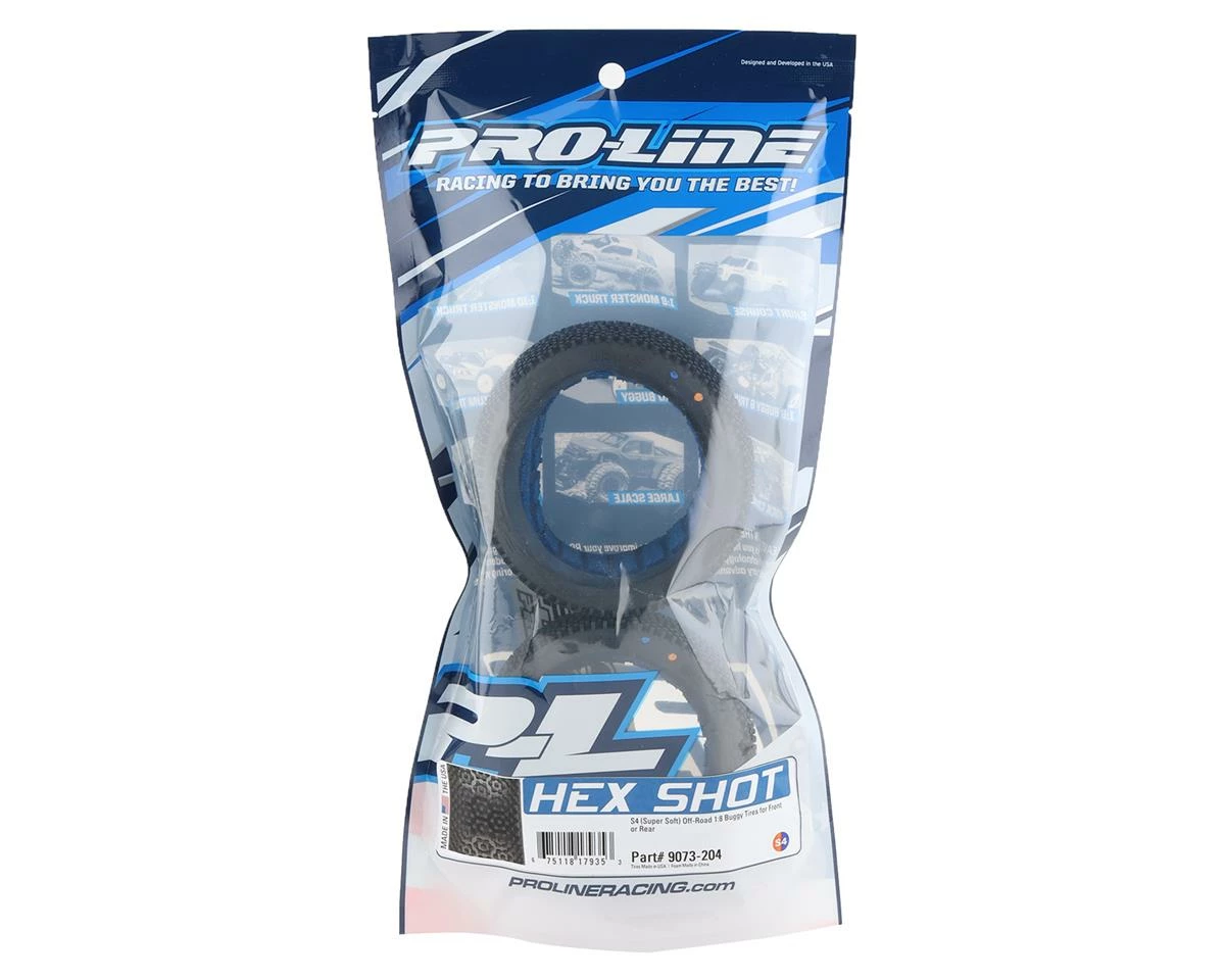PRO-LINE Hex Shot 1/8 Buggy Tires W/Closed Cell Inserts (2) (S4) - Image 2