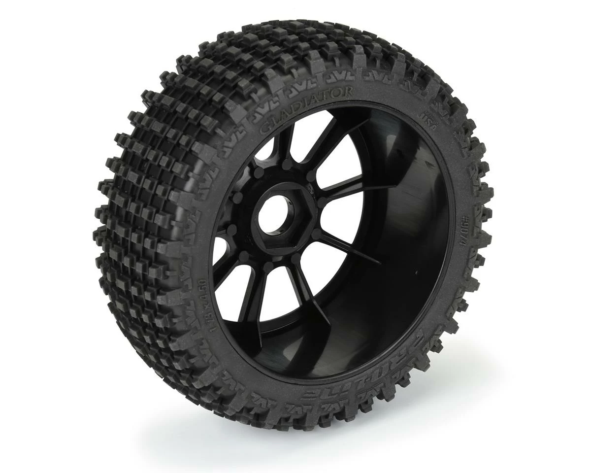 PRO-LINE Gladiator Pre-Mounted 1/8 Buggy Tires (2) (Black) (M2) W/Mach 10 Wheel - Image 4