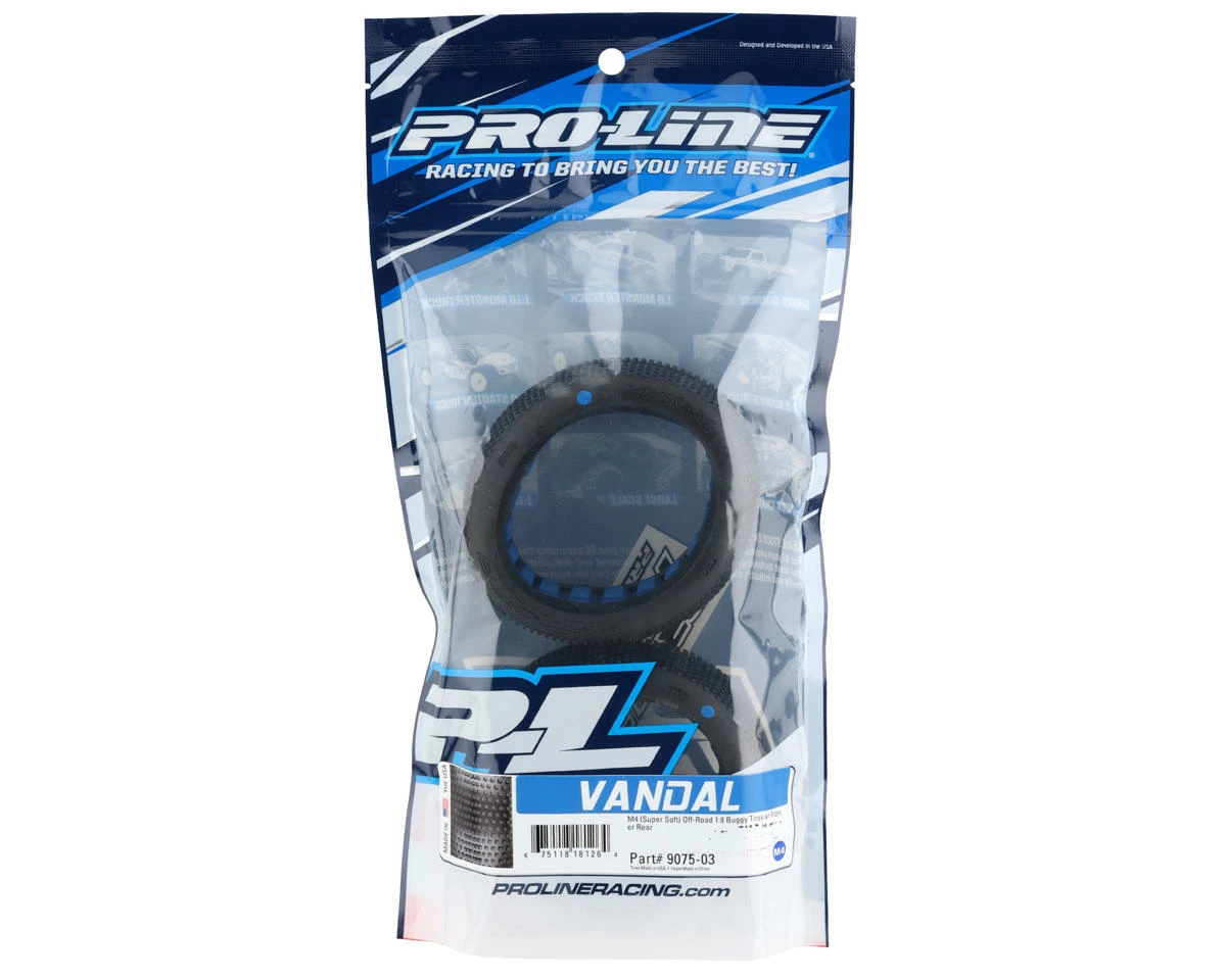 PRO-LINE Vandal 1/8 Buggy Tires W/Closed Cell Inserts (2) (M4) - Image 2