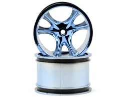 RPM Monster Clawz Monster Truck Wheel (2) (Standard Offset) (Blue Chrome) 14mm Hex