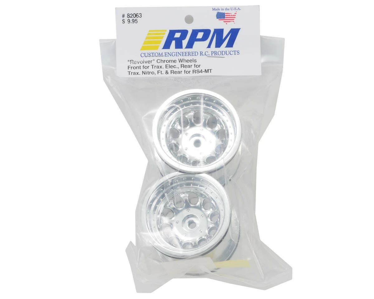 RPM Revolver 10 Hole Traxxas Electric Front/Nitro Rear Wheels (2) (Chrome) 12mm Hex - Image 2