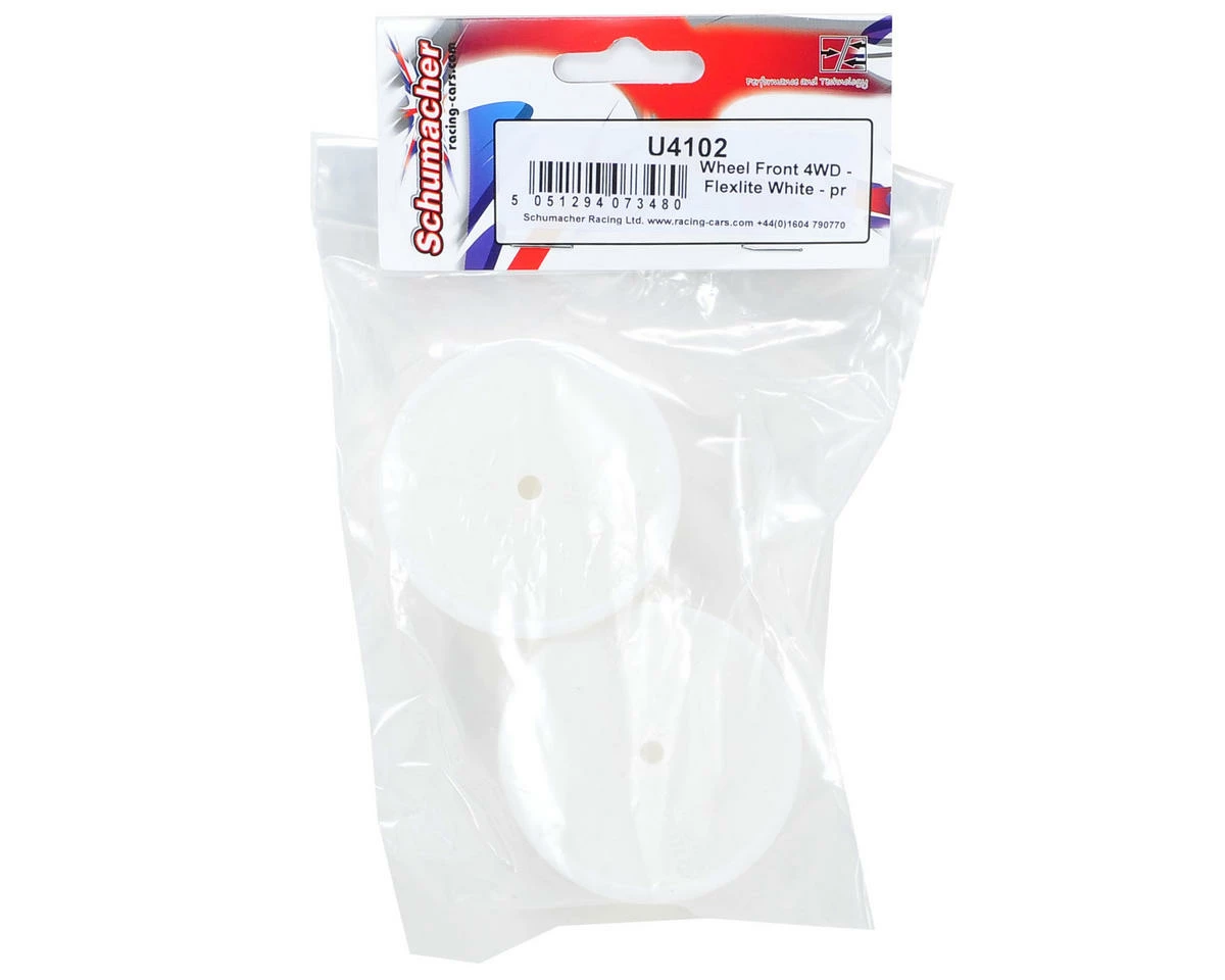 Schumacher "Flexlite" 1/10 4WD Buggy Front Wheels (2) (White) (Pins) - Image 2