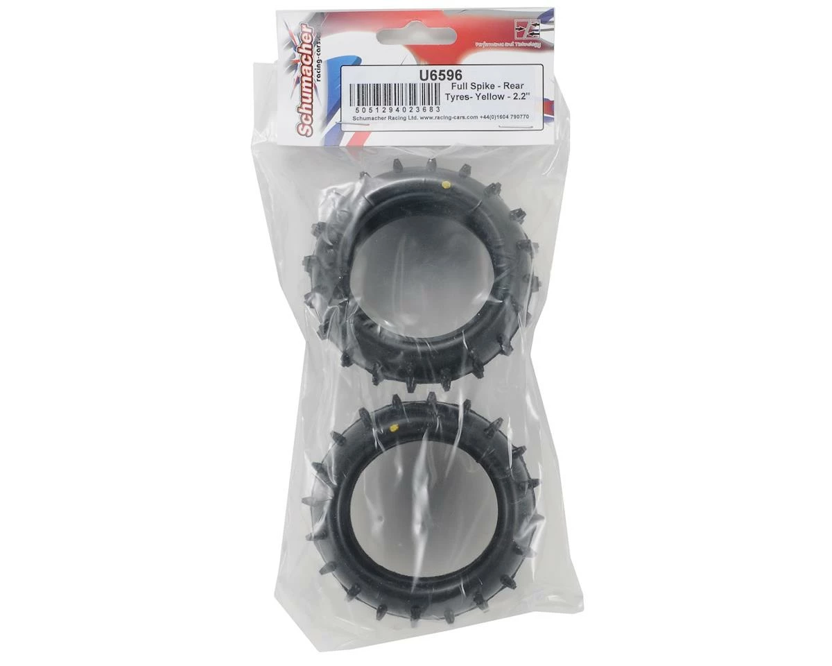 Schumacher "Full Spike" 2.2" 1/10 Buggy Rear Tires (2) (Yellow) - Image 2