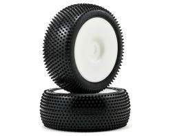 Schumacher "Mini Pin" Pre-Mounted 1/8 Buggy Tires (2) (White) (Yellow)