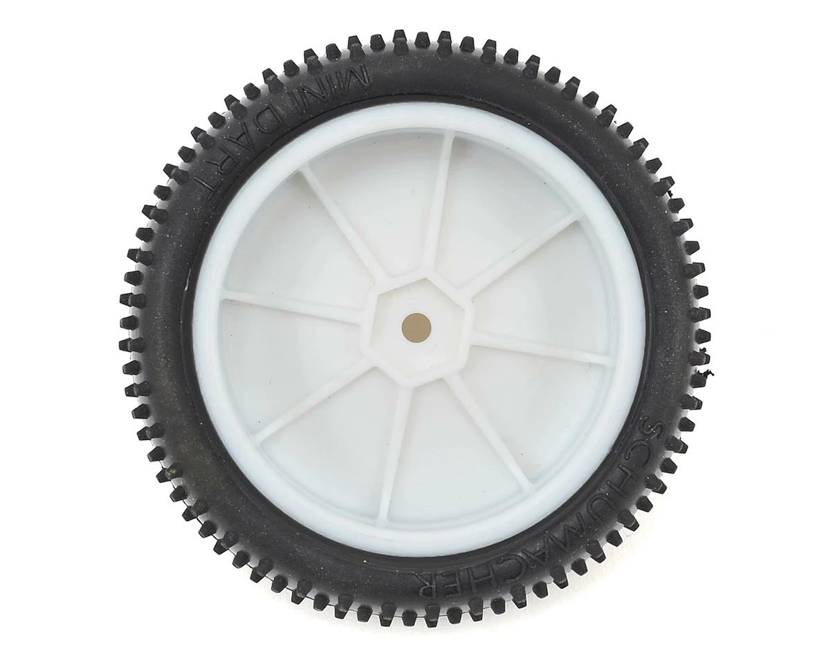 Schumacher "Mini Dart" 2.2" 2WD Front Pre-Mounted Turf Tires (2) (Yellow) W/12mm Hex - Image 2