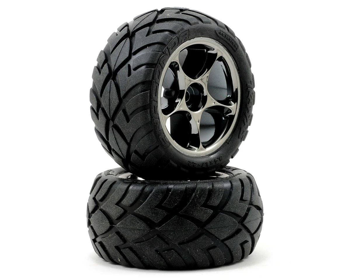 Traxxas Anaconda Rear Tires (2) (VXL Bandit) (Black Chrome) (Standard) W/Tracer Wheels