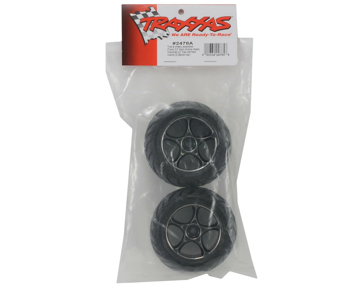 Traxxas Anaconda Rear Tires (2) (VXL Bandit) (Black Chrome) (Standard) W/Tracer Wheels - Image 2