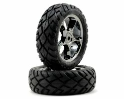Traxxas Anaconda Front Tires W/Tracer 2.2" Wheels (2) (Black Chrome) (Standard)