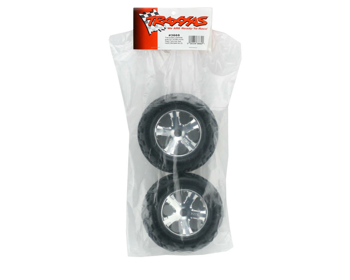 Traxxas Talon Rear Tires W/All-Star Wheels (2) (Chrome) - Image 2