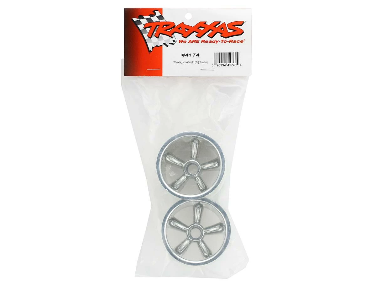 Traxxas Pro-Star Front Wheels (2) (Chrome) (Pins) - Image 2