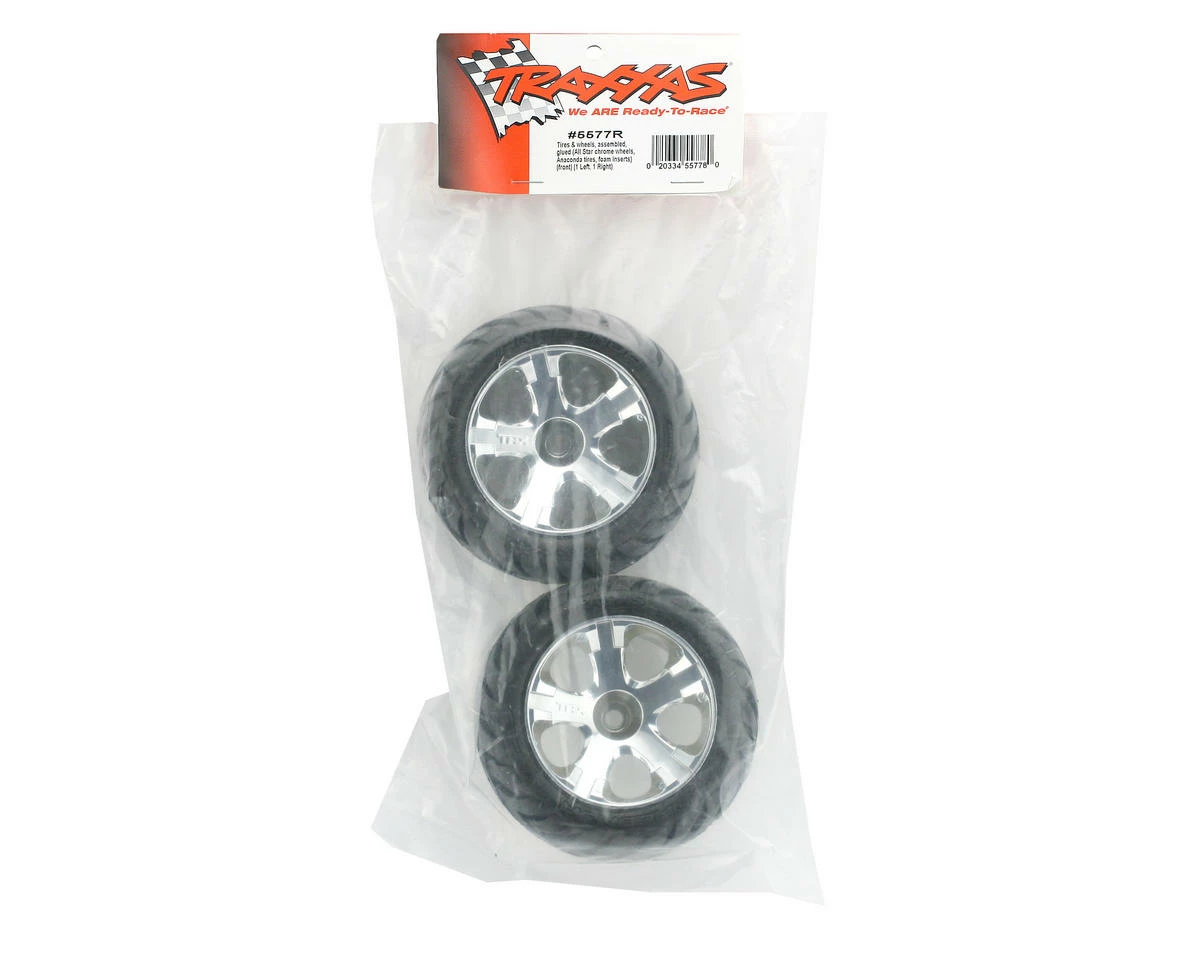 Traxxas Anaconda Tires W/All-Star Front Wheels (2) (Jato) (Chrome) (Standard) - Image 2
