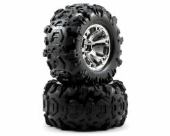 Traxxas Canyon 3.8" Pre-Mounted Tires W/Geode Wheels (2) (Summit) (Chrome)