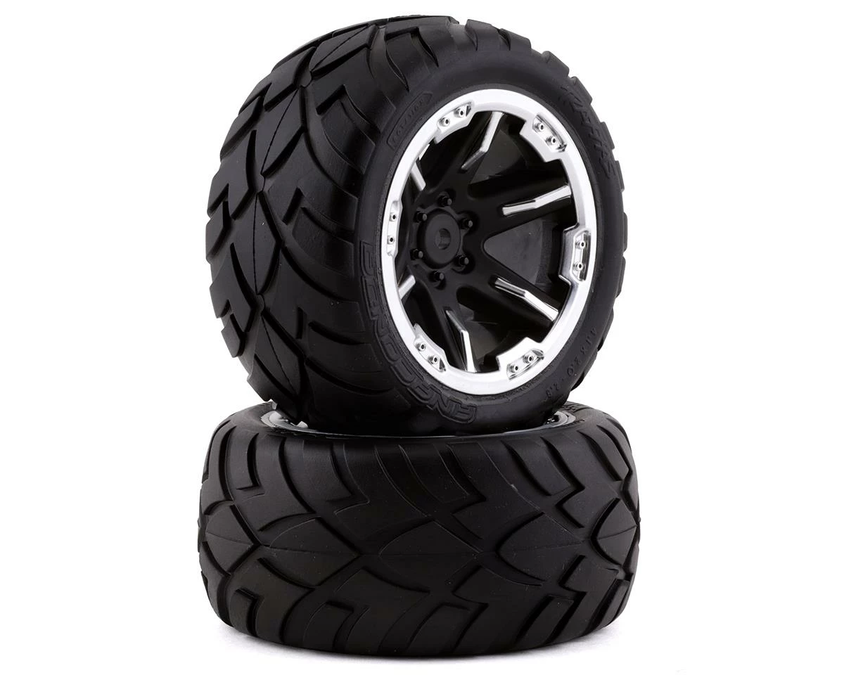Traxxas Anaconda 2.8" Pre-Mounted Tires W/RTX Electric Rear Wheels (2) (Black Chrome)