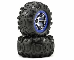 Traxxas Pre-Mounted Canyon AT Tires (Geode Beadlock) (2) (Chrome/Blue)