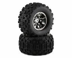 Traxxas X-Maxx Sledgehammer Pre-Mounted Tires W/17mm Hex (Black Chrome) (2)