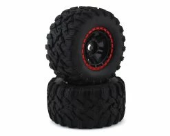 Traxxas Maxx All-Terrain Pre-Mounted Tires (2) (Black/Red)