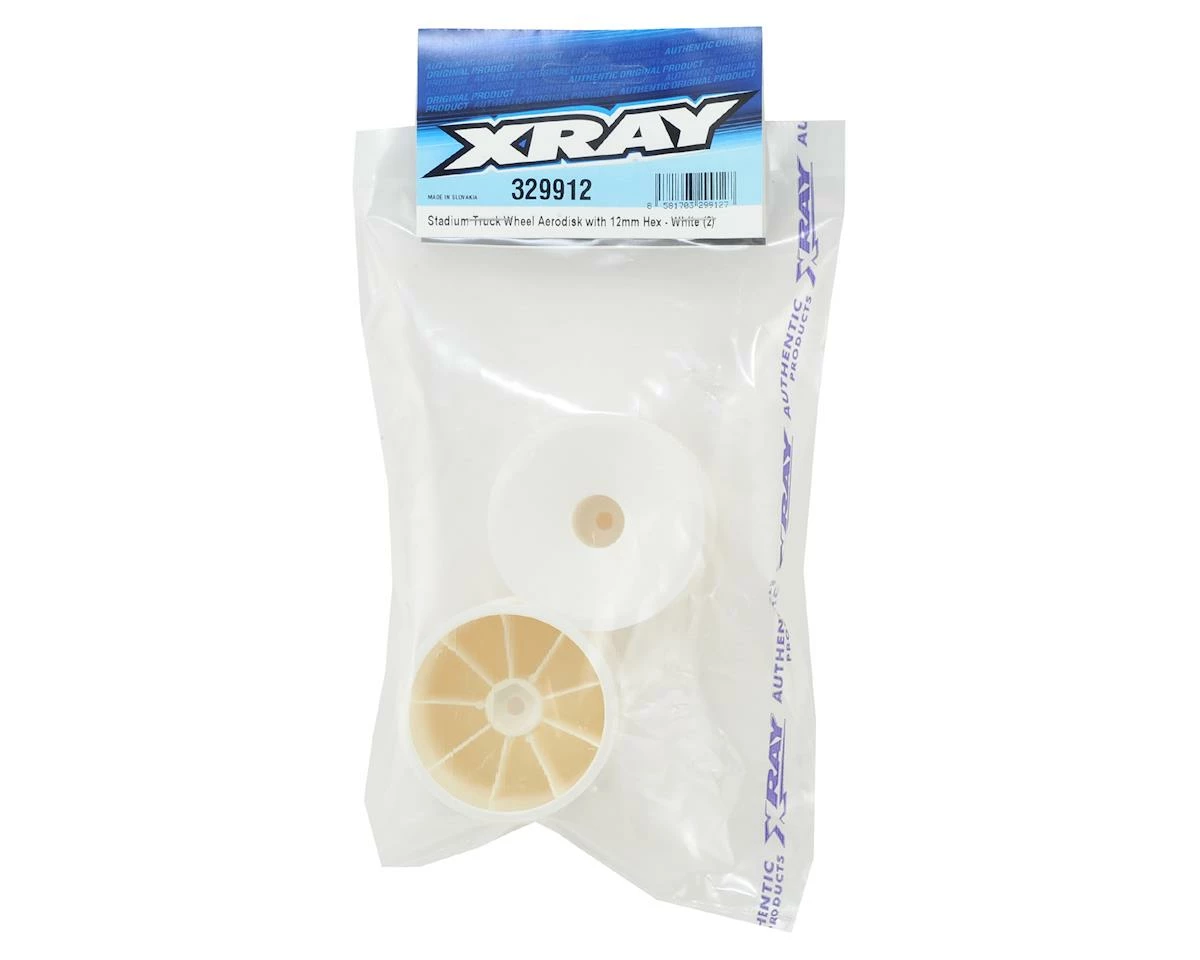 Xray 12mm Hex "Aerodisk" Stadium Truck Wheels (2) (White) - Image 3